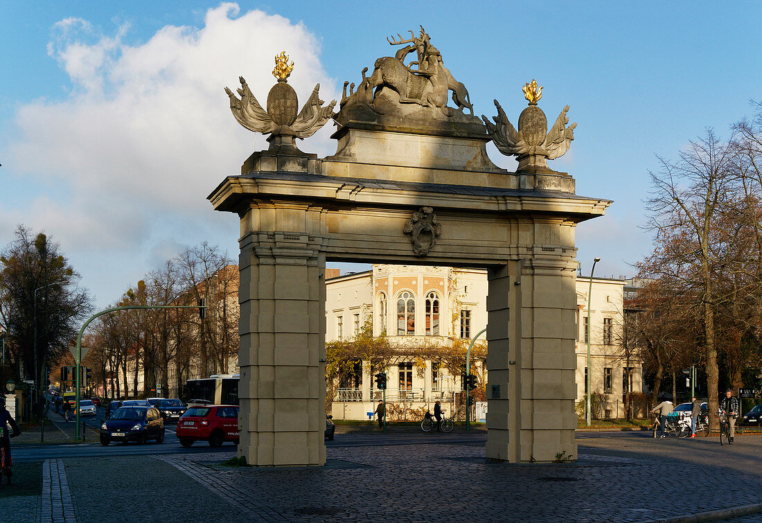 Jaegertor, view into Jaegerallee, Potsdam, Land Brandenburg, Germany