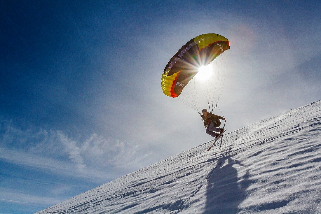 France, Savoie, the ski area of Les Saisies, Speed Riding