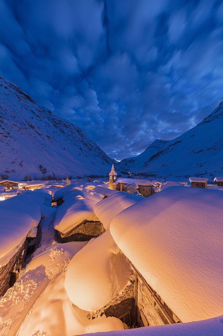 France, Savoie, Vanoise National Park, Bonneval sur Arc, labelled Les Plus Beaux Villages de France (The Most Beautiful Villages of France), the highest village of Haute Maurienne (1850 m)