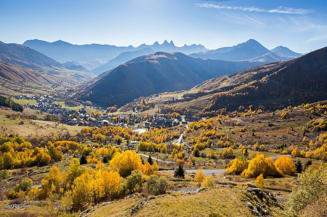 France, Savoie, Saint-Sorlin d'Arves, Arvan valley, in the background the Aiguilles d'Arves