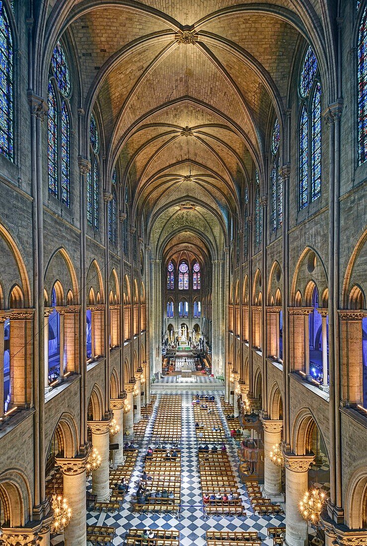 Frankreich, Paris, Gebiet, das von der UNESCO zum Weltkulturerbe erklärt wurde, Île de la Cité (Stadtinsel), Kathedrale Notre Dame