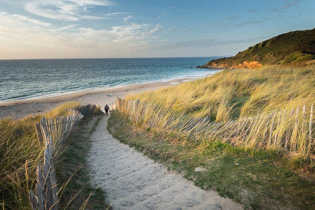 Frankreich, Finistère, Locquirec, Sables Blancs Strand