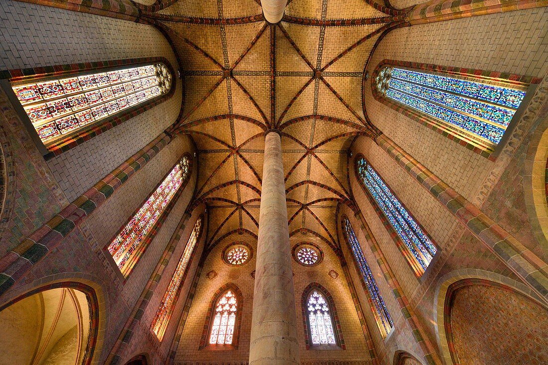 France, Haute Garonne, Toulouse, Jacobin convent, church, the ceiling of the nave