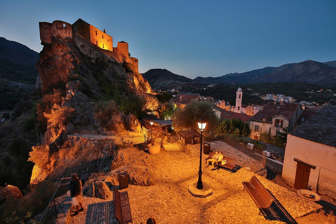 Frankreich, Haute Corse, Corte, die Altstadt und ihre Zitadelle aus dem 15. Jahrhundert