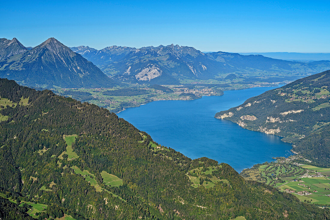 Thuner See, von der Schynigen Platte, Grindelwald, Berner Oberland, UNESCO Weltnaturerbe Schweizer Alpen Jungfrau-Aletsch, Berner Alpen, Bern, Schweiz