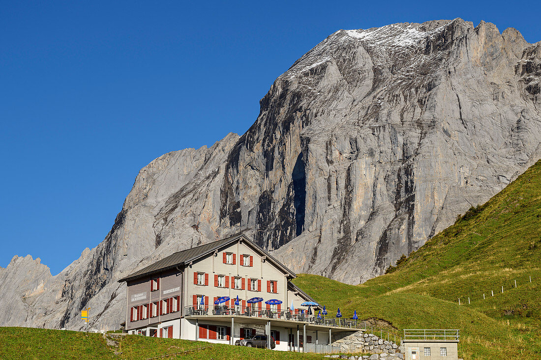 Berghotel Große Scheidegg with Wellhorn, Grosse Scheidegg, Grindelwald, Bernese Oberland, UNESCO World Natural Heritage Swiss Alps Jungfrau-Aletsch, Bernese Alps, Bern, Switzerland