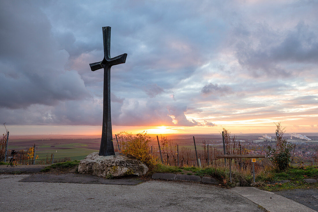 Cross on the calf, Iphofen, Kitzingen, Lower Franconia, Franconia, Bavaria, Germany, Europe