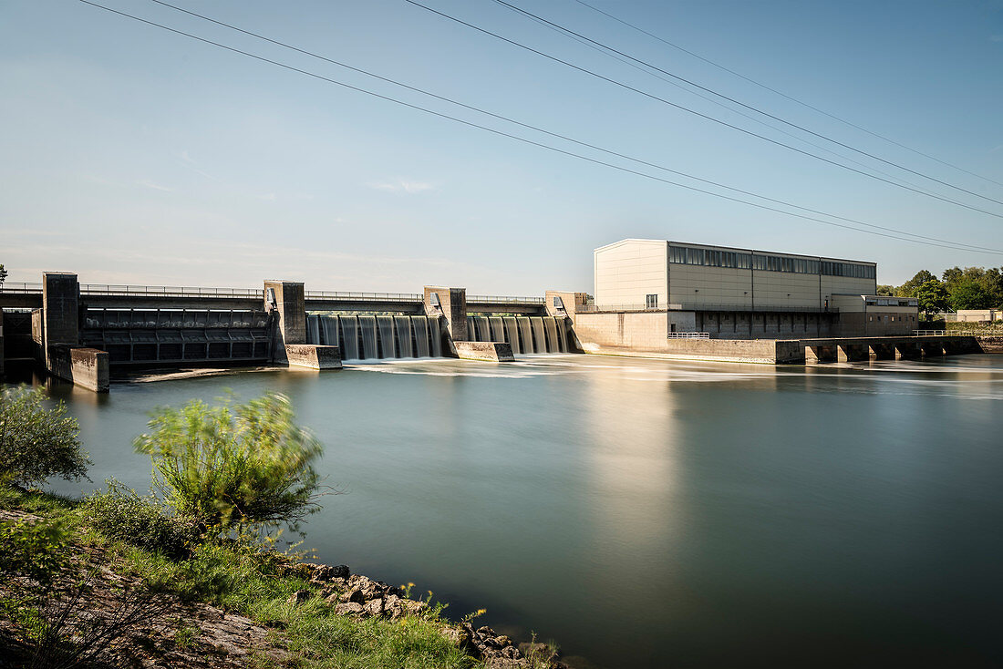 Wasserkraftwerk, Bertoldsheim bei Mark Rennertshofen, Bayern, Donau, Deutschland