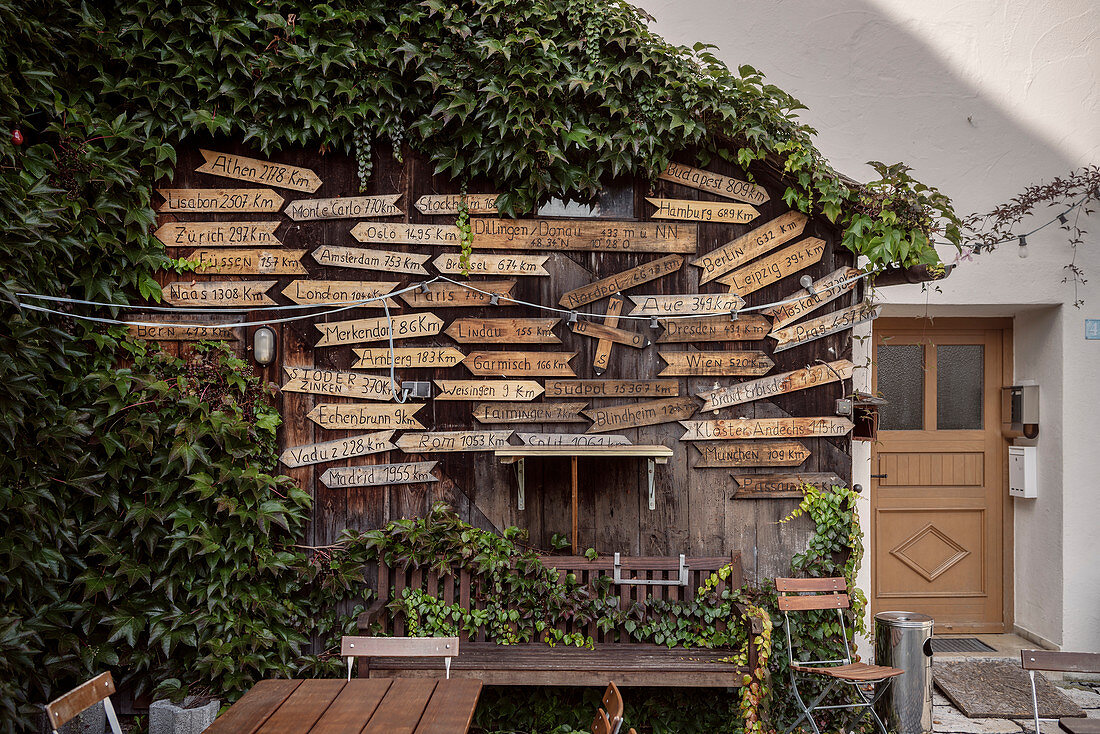 Beer garden with Schilderwald, Dillingen an der Donau, Bavaria, Germany