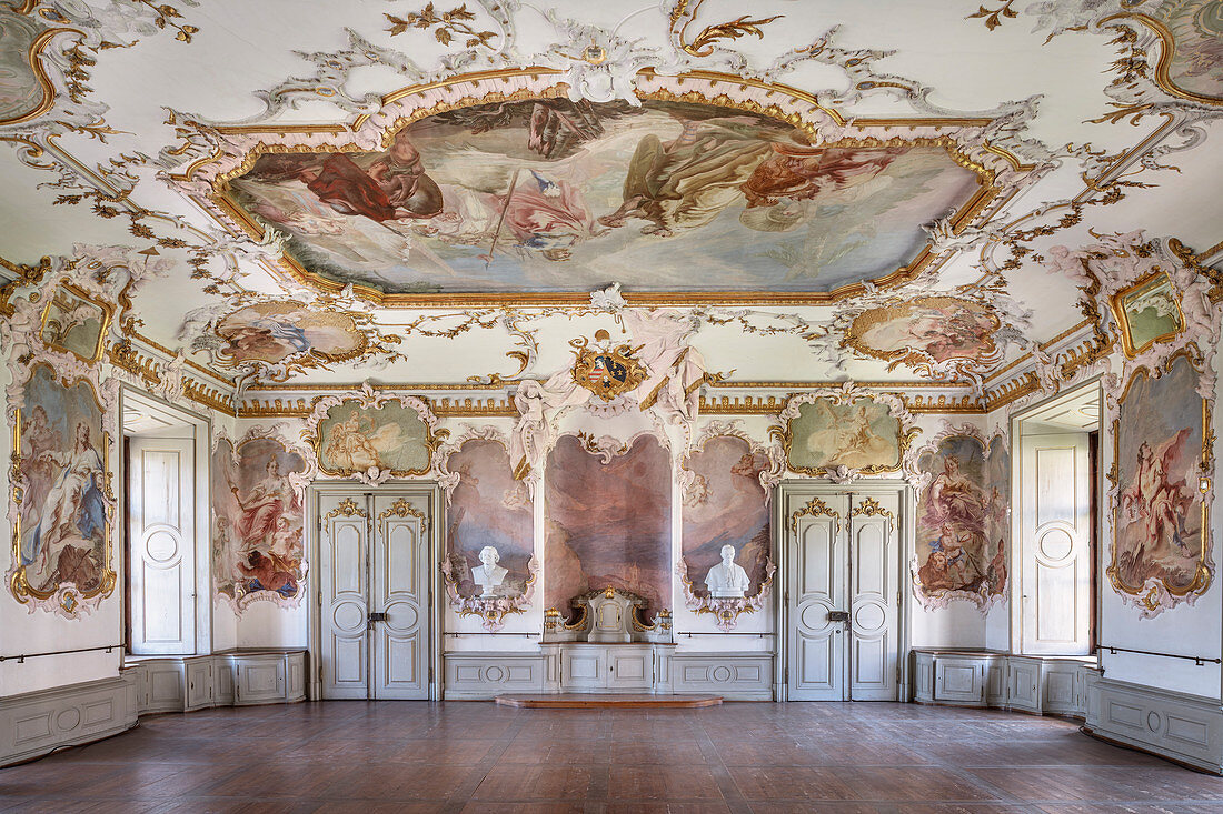 Hall of Mirrors in the Obermarchtal Abbey, municipality near Ehingen, Alb-Donau district, Baden-Württemberg, Danube, Germany