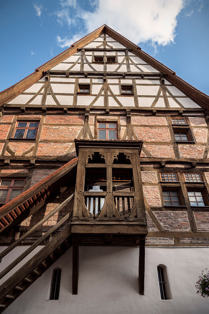 historischer Treppenaufgang zum Museum Riedlingen, Landkreis Biberach, Baden-Württemberg, Donau, Deutschland