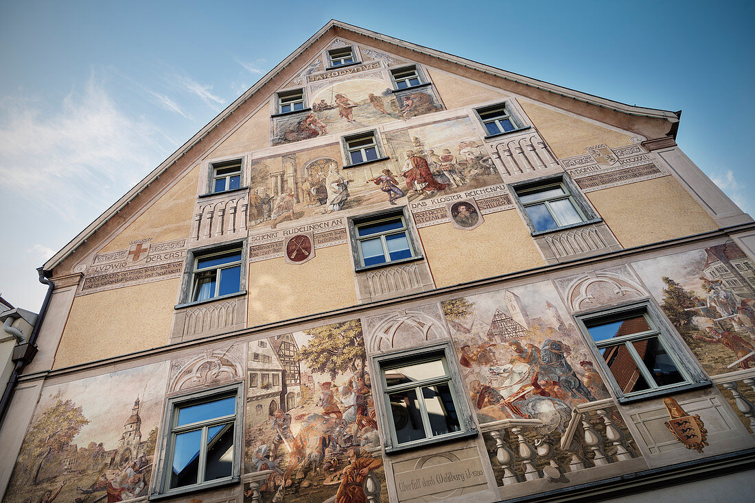 historical painting on house in Riedlingen, Biberach district, Baden-Württemberg, Danube, Germany