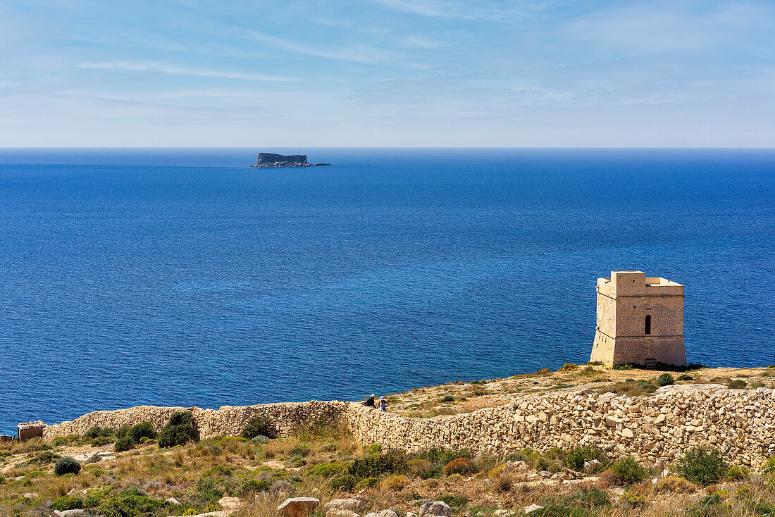 Watchtower on the south coast of Malta, Mediterranean, Europe