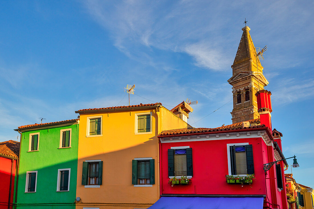 Abendstimmung in Burano, Venedig, Venetien, Italien, Europa