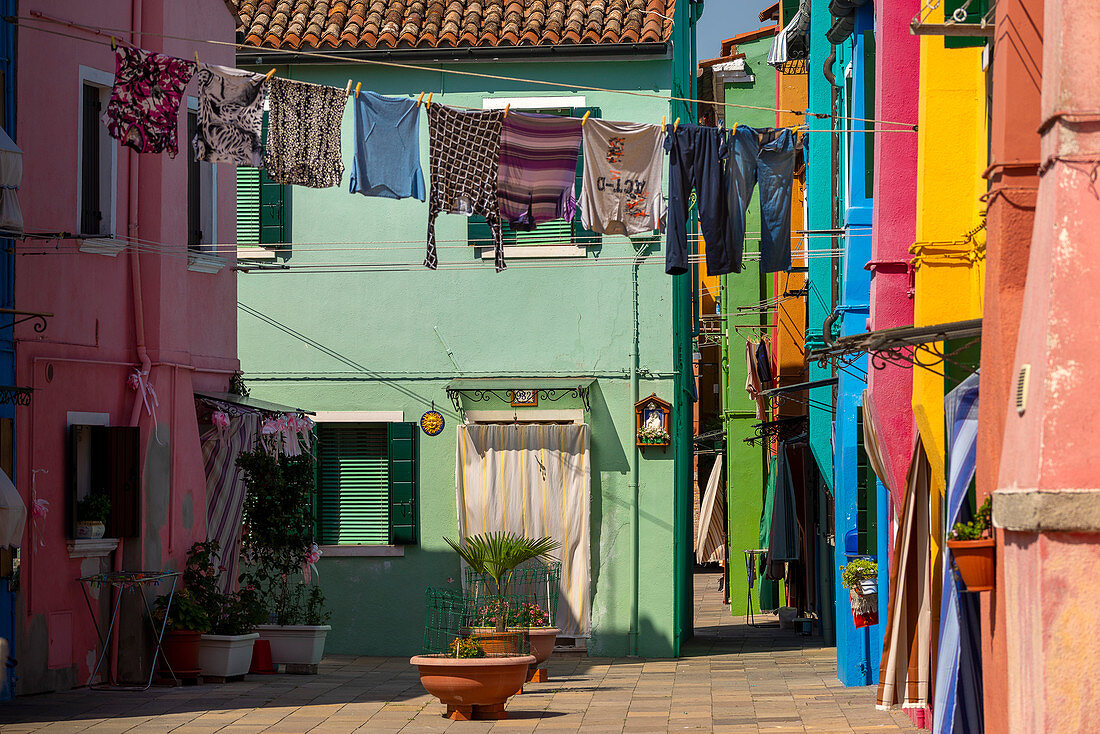 In the heart of Burano, Venice, Veneto, Italy, Europe