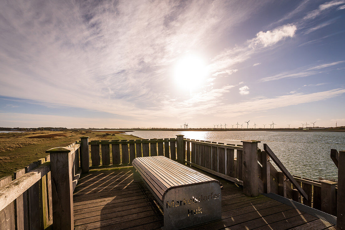 Aussichtsplattform an der Markelsdorfer Huk auf Fehmarn, Ostsee, Ostholstein, Schleswig-Holstein, Deutschland