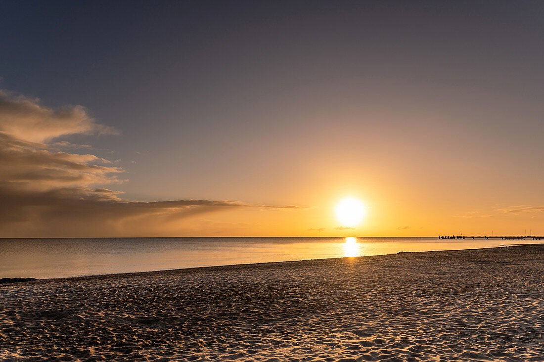 Morning mood on the beach in Dahme, Baltic Sea, Ostholstein, Schleswig-Holstein, Germany