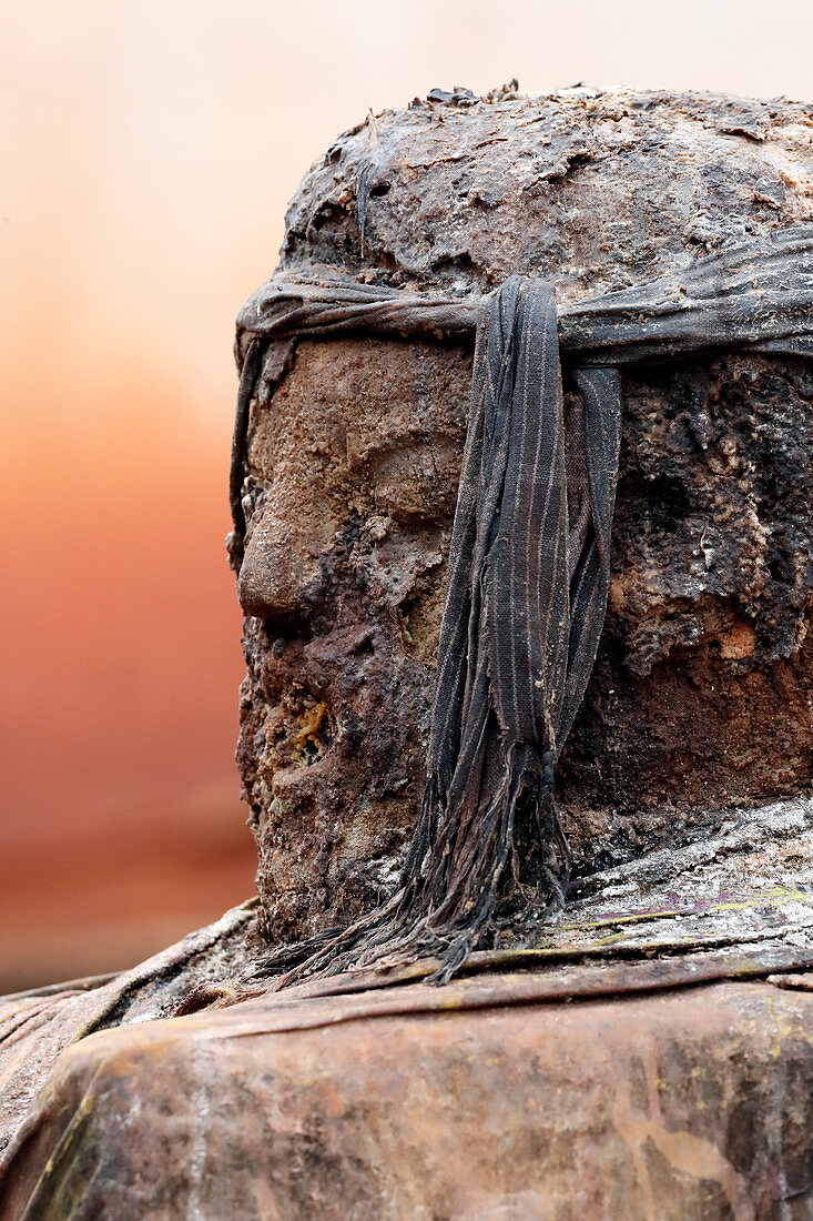 Legba Voodoo protection outside a house, Togoville, Togo, West Africa, Africa