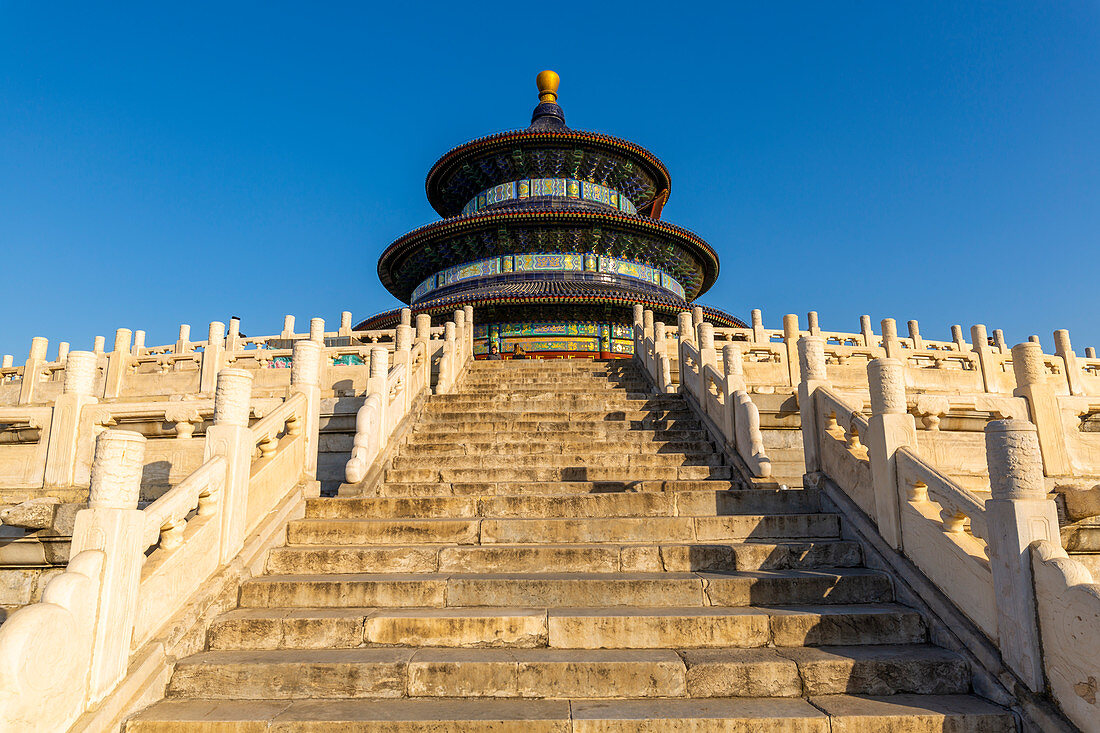 Die Gebetshalle für gute Ernten im Himmelstempel, UNESCO-Weltkulturerbe, Peking, Volksrepublik China, Asien