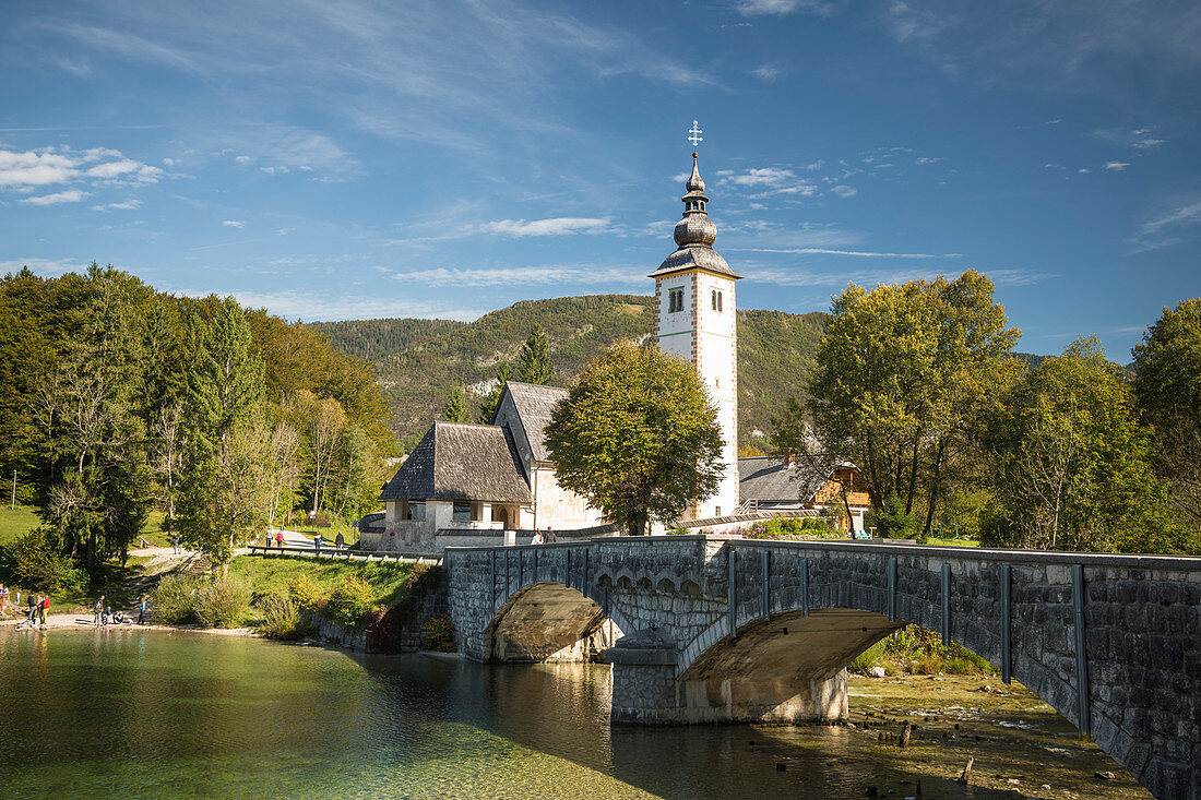 San Giovanni Kirche, Bohinjer See, Triglav Nationalpark, Oberes Krain, Slowenien, Europa
