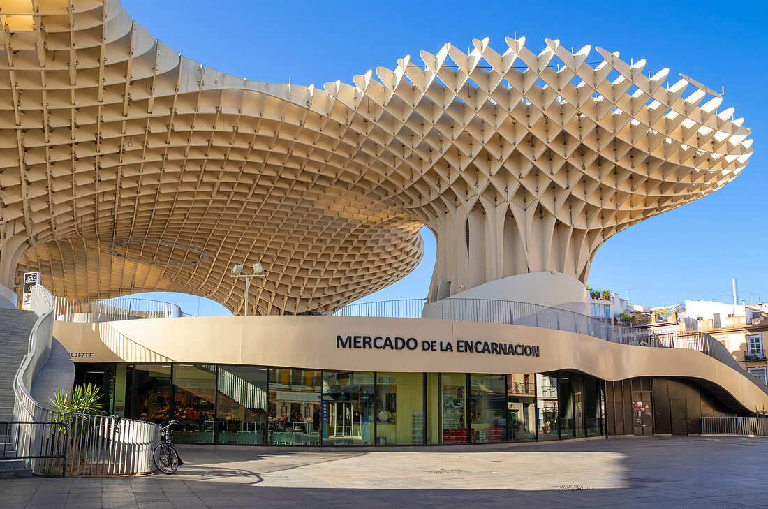Mercado de la Encarnacion, Sonnenschirm von Sevilla (Las Setas de Sevilla), Plaza de la Encarnacion, Sevilla, Spanien, Andalusien, Spanien, Europa