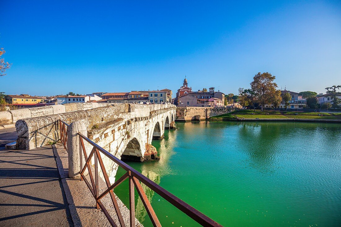 Die Brücke des Tiberius, Rimini, Emilia Romagna, Italien, Europa