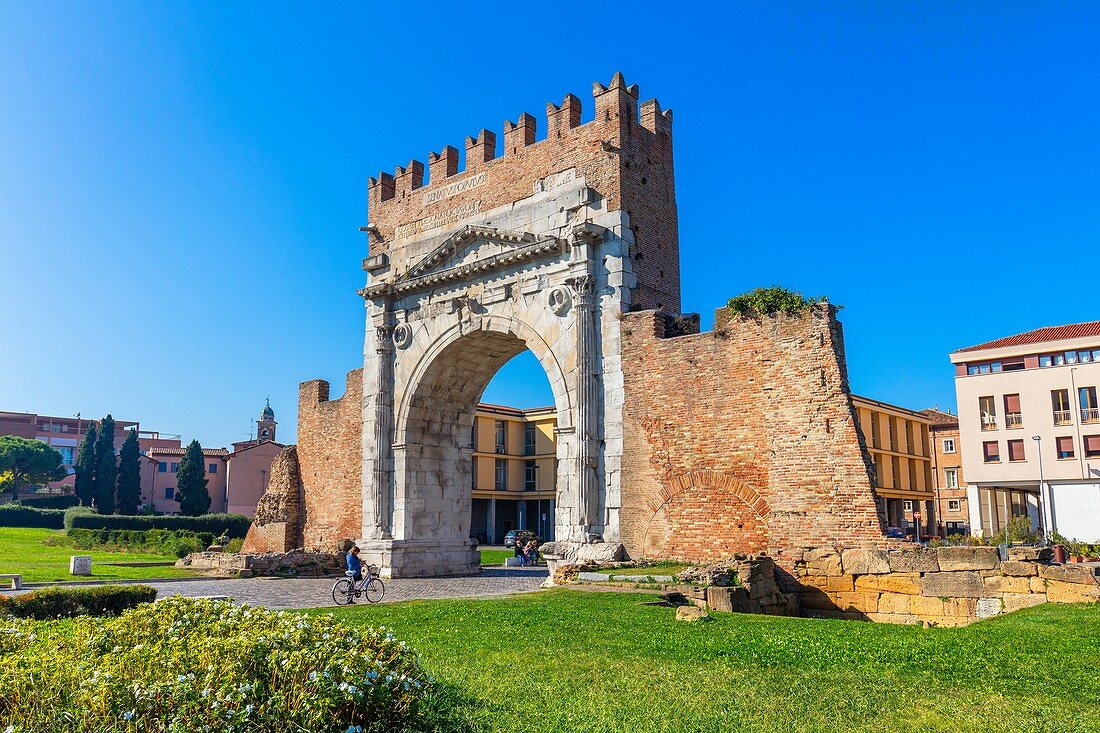 Bogen des Augustus, Rimini, Emilia Romagna, Italien, Europa