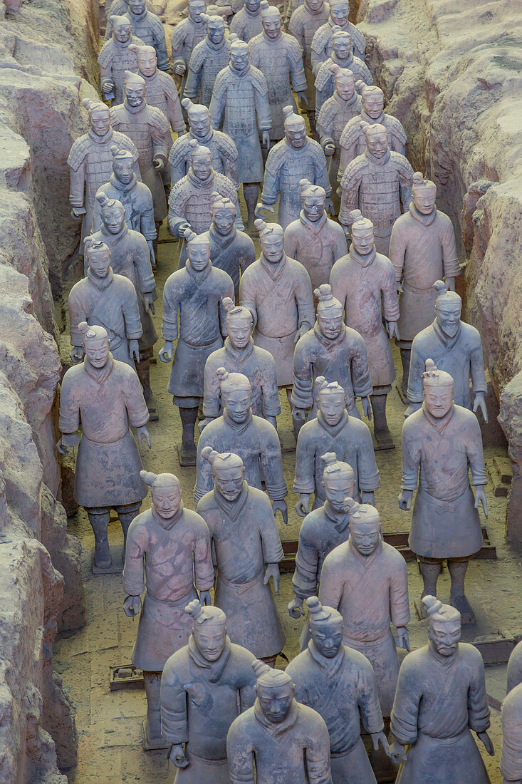 View of Terracotta Warriors in the Tomb Museum, UNESCO World Heritage Site, Xi'an, Shaanxi Province, People's Republic of China, Asia