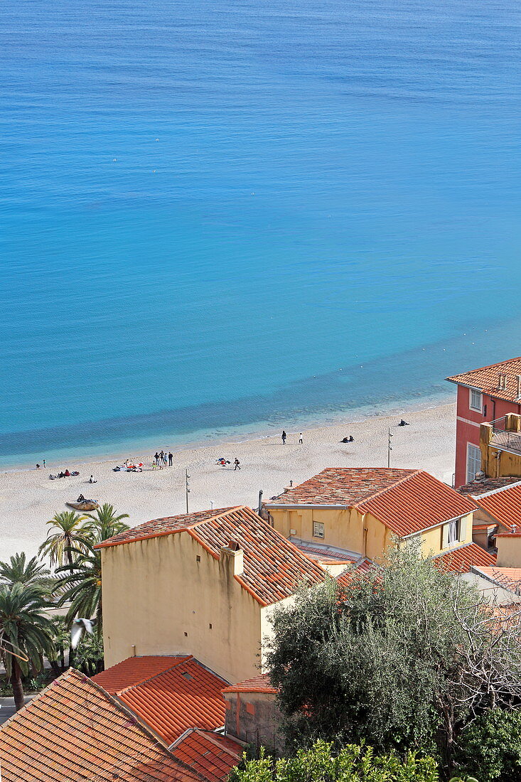 Plage des Sablettes, Menton, Provence-Alpes-Cote d'Azur, France