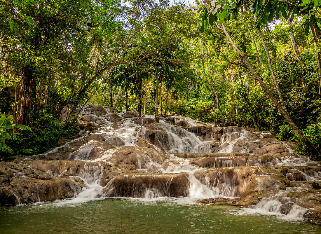 Dunns River Falls, Ocho Rios, Gemeinde Saint Ann, Jamaika, Westindische Inseln, Karibik, Mittelamerika
