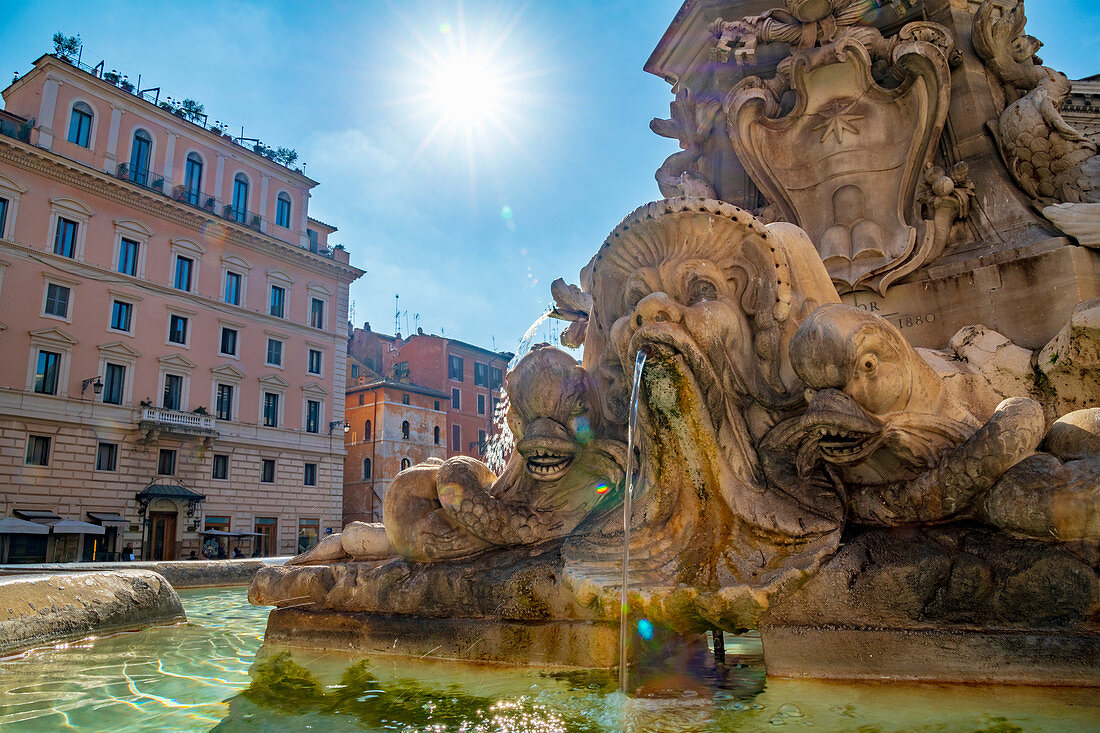 Piazza della Rotunda, Fontana del Pantheon, Pigna, Rom, Latium, Italien, Europa