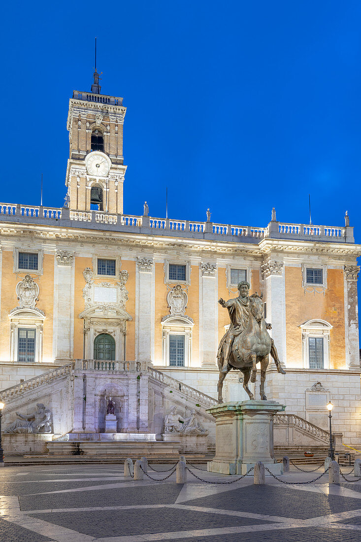 Piazza del Campidoglio, Palazzo Senatorio, Kapitolinischer Hügel, Rom, Latium, Italien, Europa