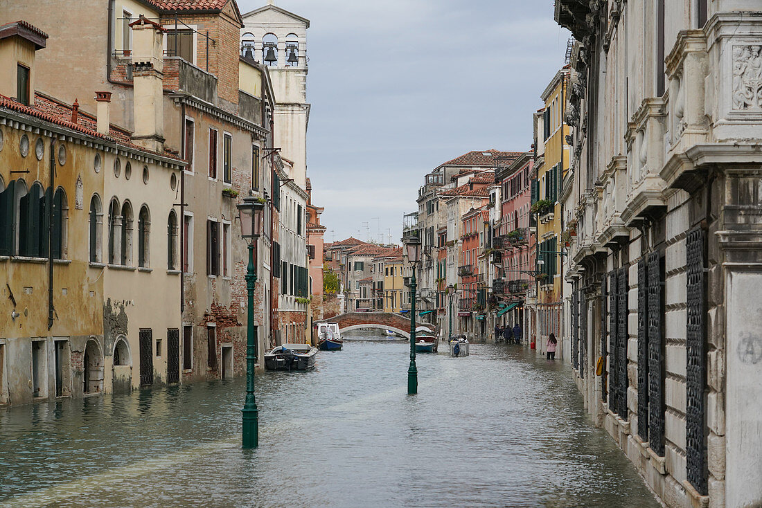 Flut in Venedig im November 2019, Fondamenta della Misericordia, Venedig, UNESCO-Weltkulturerbe, Venetien, Italien, Europa