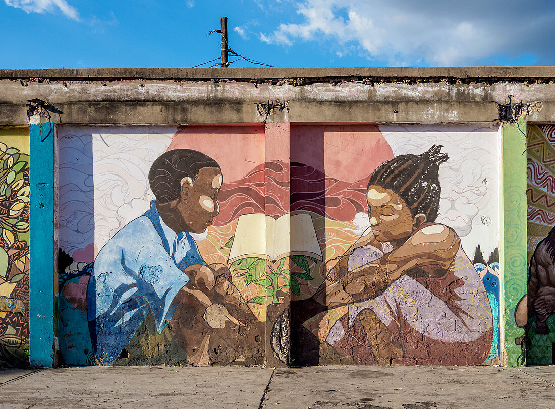 Life Yard Graffiti, Fleet Street, Downtown, Kingston, Kingston Parish, Jamaica, West Indies, Caribbean, Central America