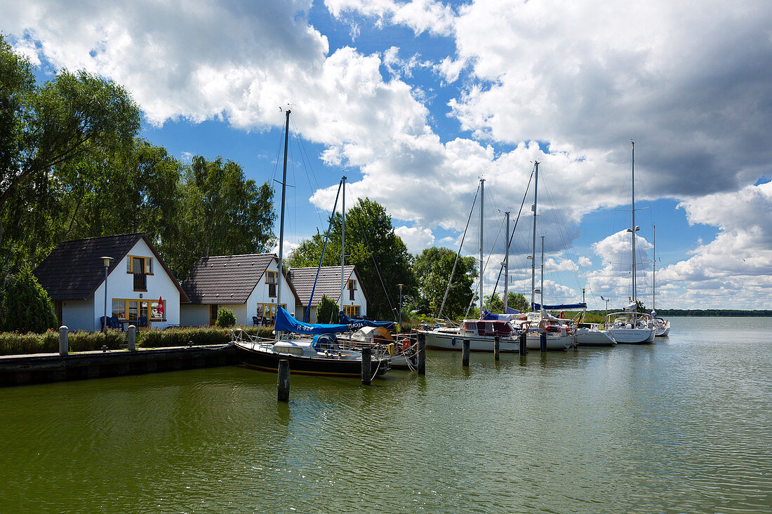 Yacht harbor, Rankwitz, Peenstrom, Usedom, Baltic Sea, Mecklenburg-Western Pomerania, Germany