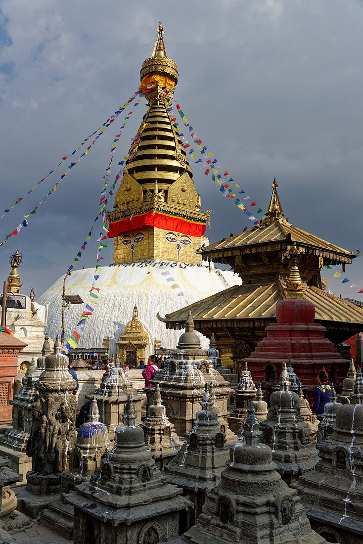 Stupa von Swayambhunath, Kathmandu, Nepal, Asien.