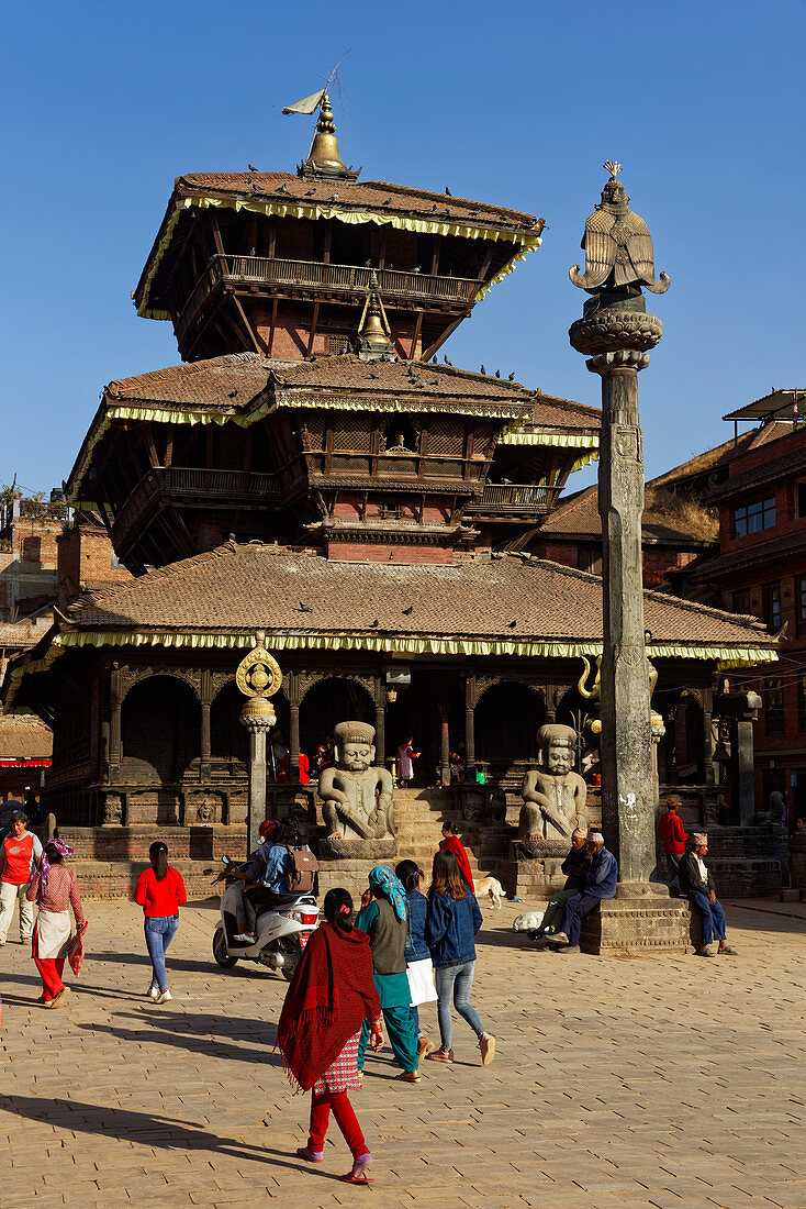 Der Dattatreya Tempel in Bhaktapur, Kathmandutal, Nepal, Asien.