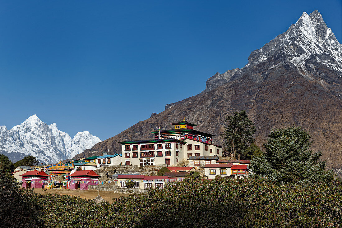 Das Kloster Tengboche im Solo Khumbu, Nepal, Himalaya, Asien.