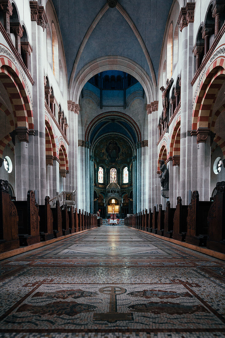 Interior shot of the St. Benno Church, Munich, Germany