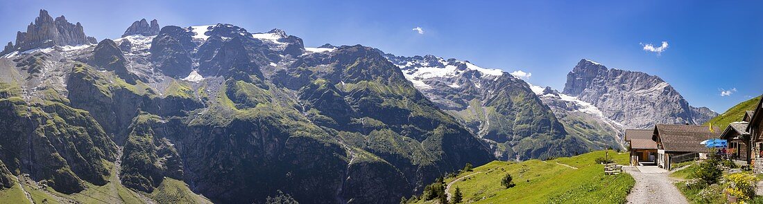 Alp Surenen vor Urner Alpen von der Fürenalp, Panorama, Stäuber, Engelberg, Schweiz