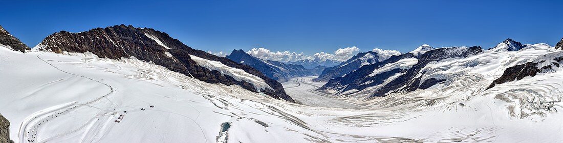 Jungfraujoch, Aletsch Glacier, Panorama, Valais, Switzerland