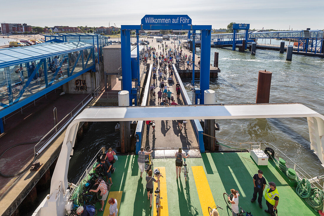 Ferry, harbor, Foehr, Schleswig-Holstein, Germany