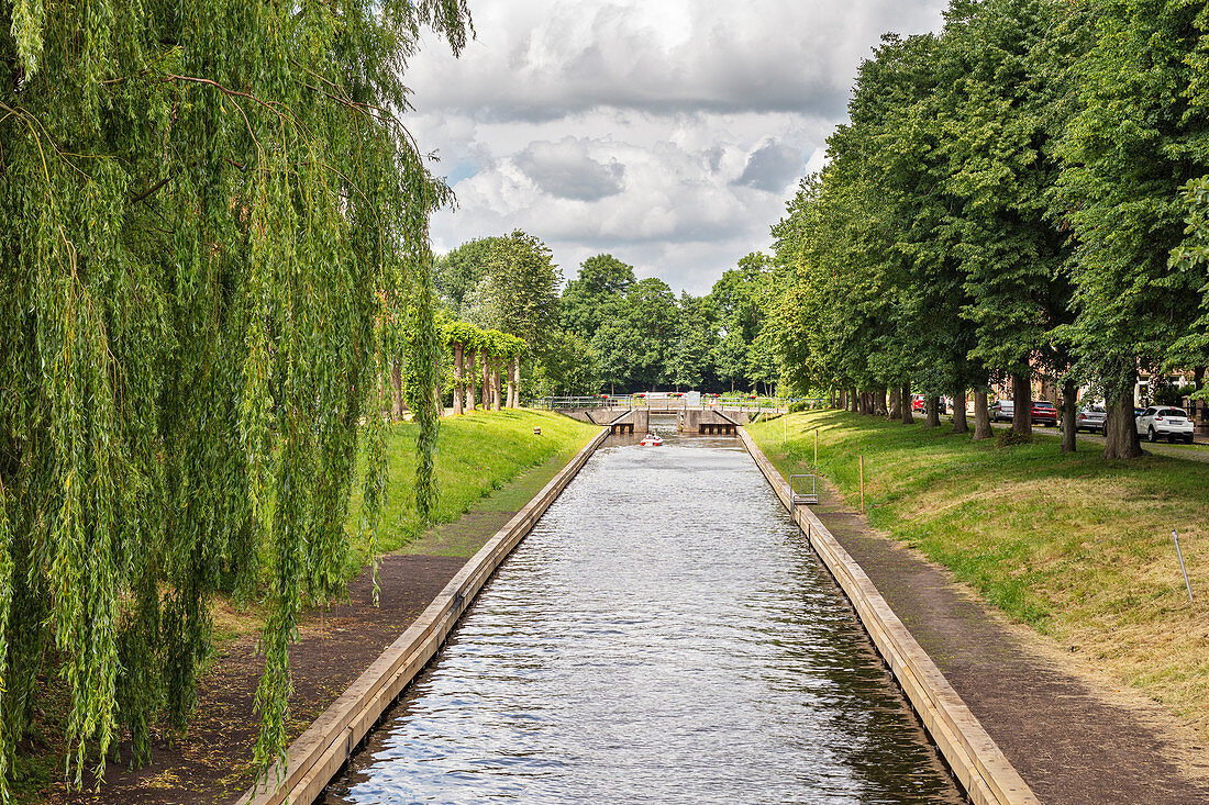 Zentrale Gracht Mittelburggraben, Friedrichstadt, Schleswig-Holstein, Deutschland