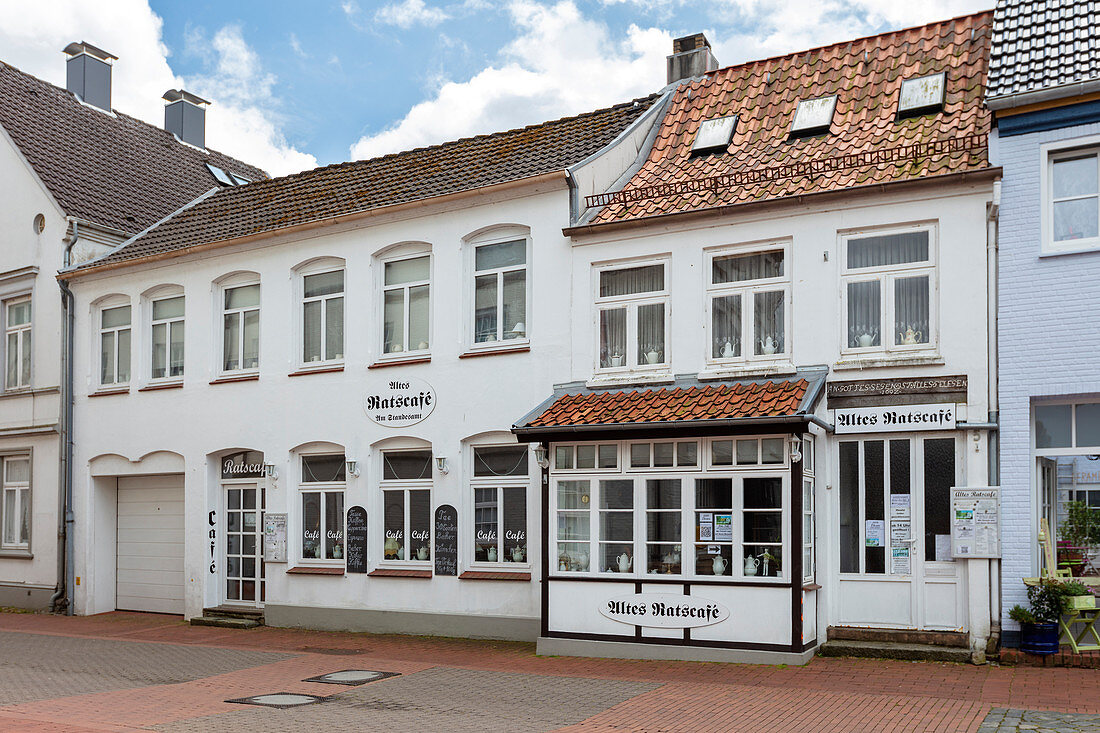Altes Ratscafe, Rathausmarkt, Schleswig, Schleswig-Holstein, Deutschland