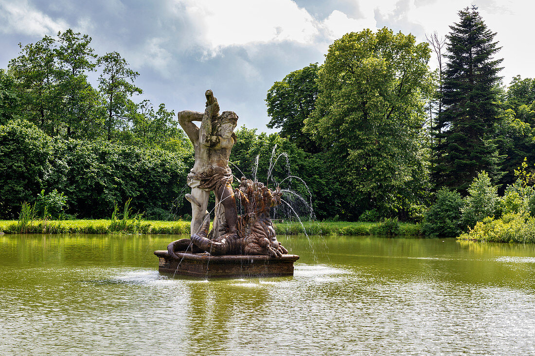 Herkulesteich im Barockgarten, Schloss Gottorf, Schleswig, Schleswig-Holstein, Deutschland