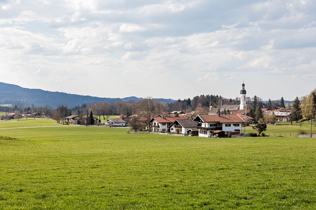 View from the south of Elbach, Bavaria, Germany