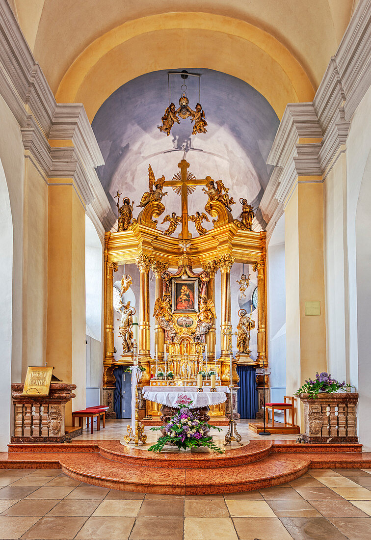 Altar room in the Mariahilf pilgrimage church, Passau, Bavaria, Germany