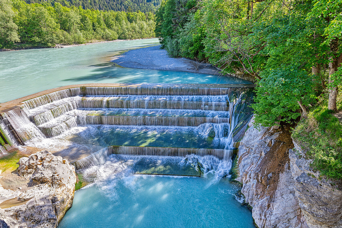 Lechfall bei Füssen, Lech, bayrisches Allgäu, Bayern, Deutschland