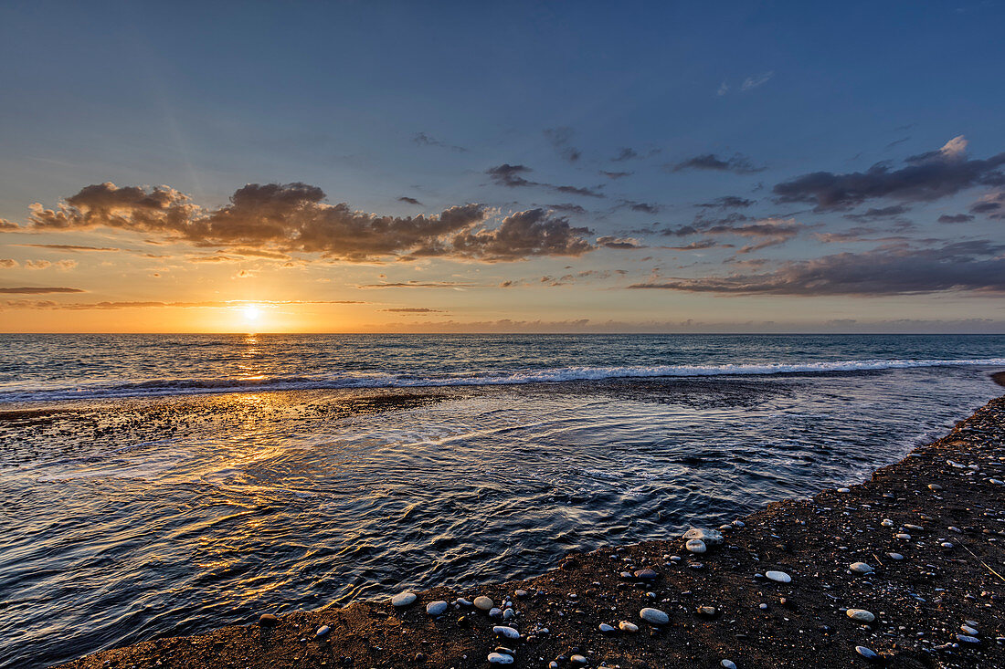 Sunset, coast, Capo d'Orlando, Sicily, Italy