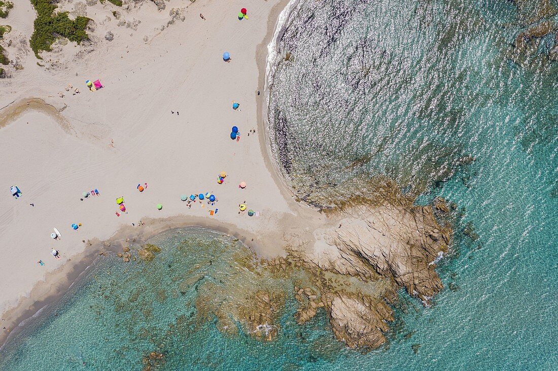 Rena Majore beach in Aglientu, Olbia-Tempio, Sardinia, Italy